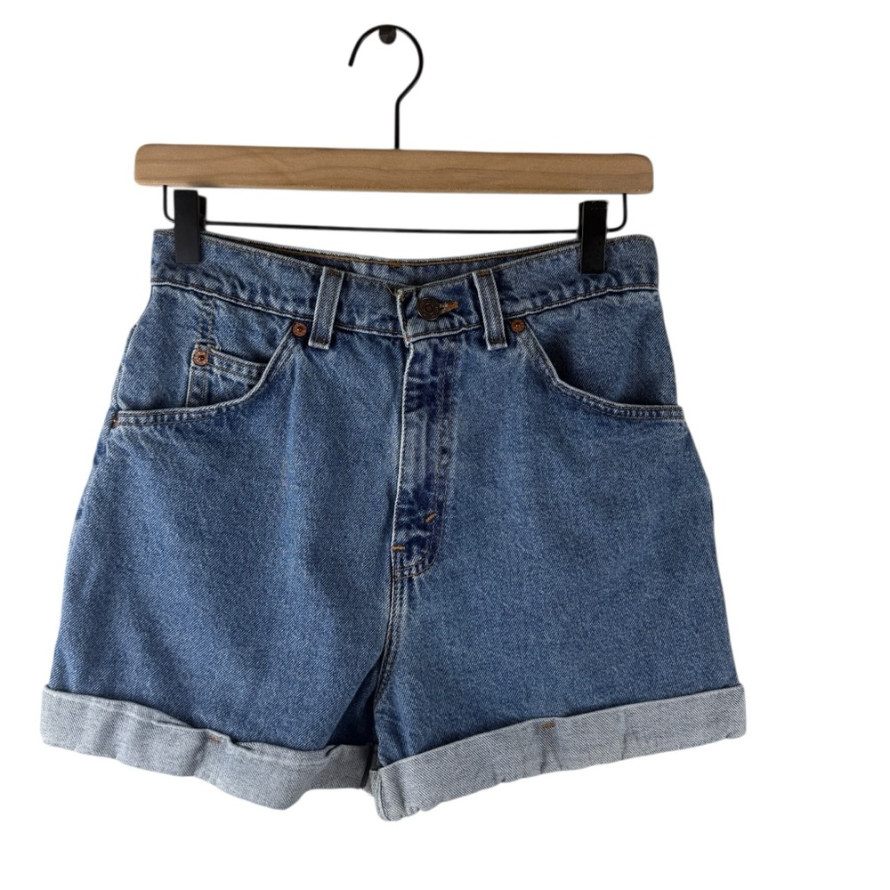 Vintage 90s Levis 910 Womens 9 Junior Classic Fit Distressed Denim Jean Shorts - Picture 2 of 8